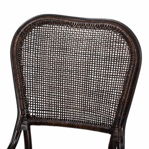 Baxton Studio Bali & Pari Irene Handwoven Rattan Dining Chair Lattice Back Coastal Artisan Seating Irene-Coffee Bean-Rattan-DC