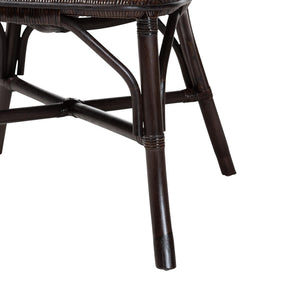 Baxton Studio Bali & Pari Irene Handwoven Rattan Dining Chair Lattice Back Coastal Artisan Seating Irene-Coffee Bean-Rattan-DC