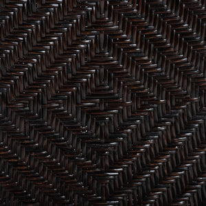 Baxton Studio Bali & Pari Irene Handwoven Rattan Dining Chair Lattice Back Coastal Artisan Seating Irene-Coffee Bean-Rattan-DC