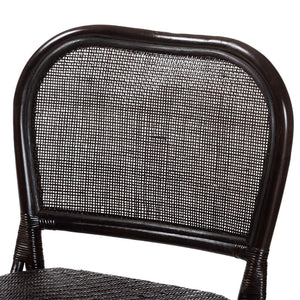 Baxton Studio Bali & Pari Irene Handwoven Rattan Counter Stool Coastal Lattice Back Kitchen Seating Irene-Coffee Bean-Rattan-CS