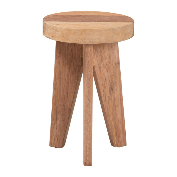 Baxton Studio Bali & Pari Sayen Solid Acacia Wood Sculptural Tripod Accent Stool for Modern Living Sayen-Natural-Stool