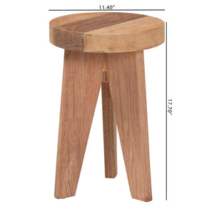 Baxton Studio Bali & Pari Sayen Solid Acacia Wood Sculptural Tripod Accent Stool for Modern Living Sayen-Natural-Stool
