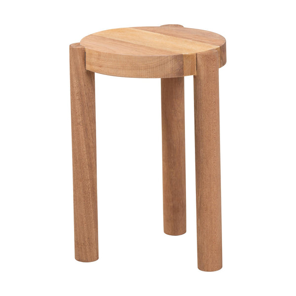 Baxton Studio Bali & Pari Shadi Solid Acacia Wood Sculptural Tripod Stool Handcrafted for Any Room Shadi-Natural-Stool