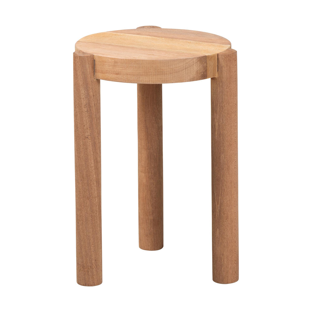 Baxton Studio Bali & Pari Shadi Solid Acacia Wood Sculptural Tripod Stool Handcrafted for Any Room Shadi-Natural-Stool