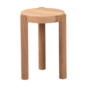 Baxton Studio Bali & Pari Shadi Solid Acacia Wood Sculptural Tripod Stool Handcrafted for Any Room Shadi-Natural-Stool
