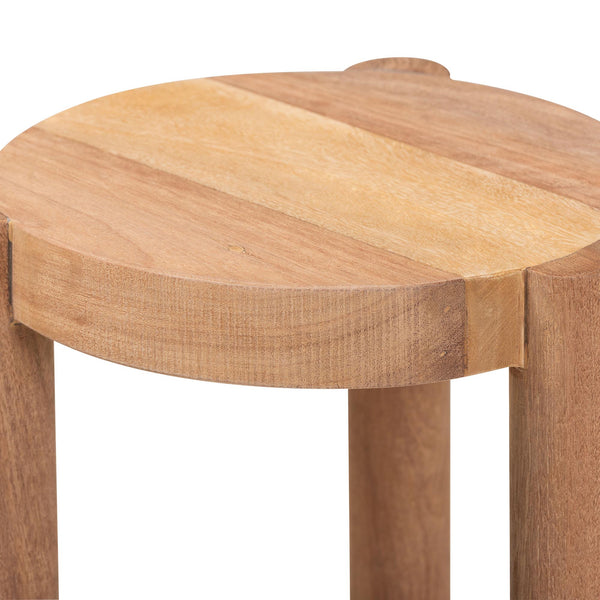 Baxton Studio Bali & Pari Shadi Solid Acacia Wood Sculptural Tripod Stool Handcrafted for Any Room Shadi-Natural-Stool