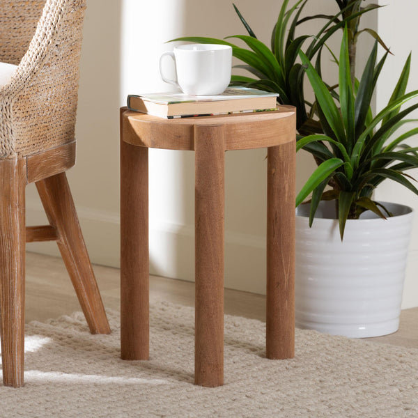 Baxton Studio Bali & Pari Shadi Solid Acacia Wood Sculptural Tripod Stool Handcrafted for Any Room Shadi-Natural-Stool