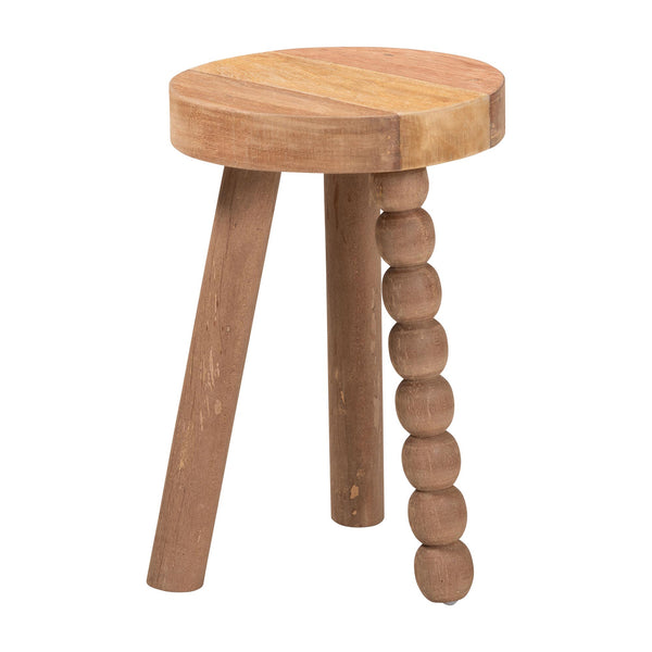 Baxton Studio Bali & Pari Sihu Solid Acacia Wood Sculptural Tripod Stool Handcrafted Organic Accent Sihu-Natural-Stool
