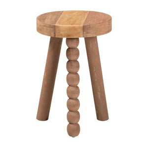Baxton Studio Bali & Pari Sihu Solid Acacia Wood Sculptural Tripod Stool Handcrafted Organic Accent Sihu-Natural-Stool