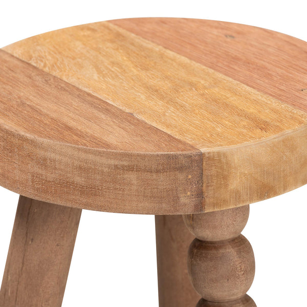Baxton Studio Bali & Pari Sihu Solid Acacia Wood Sculptural Tripod Stool Handcrafted Organic Accent Sihu-Natural-Stool