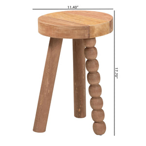 Baxton Studio Bali & Pari Sihu Solid Acacia Wood Sculptural Tripod Stool Handcrafted Organic Accent Sihu-Natural-Stool