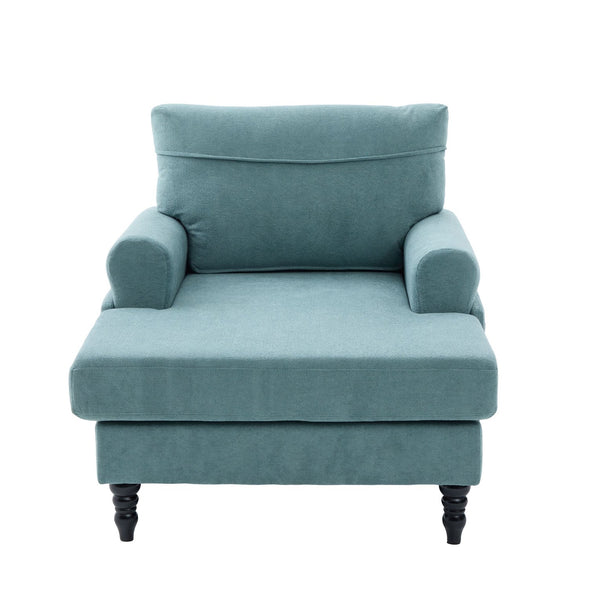 English Elm Modern Chenille Recliner Chaise Lounge Sofa Chair with High-Resilience Foam, Wide Seat, 550lb Capacity Mint Green W395P371334