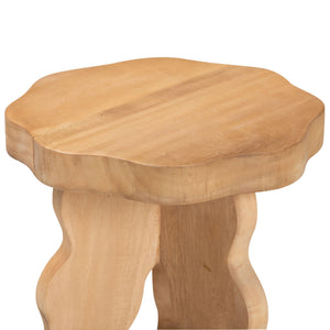 Baxton Studio Bali & Pari Sino Handcrafted Solid Acacia Sculptural Stool Organic Tripod Side Table Sino-Natural-Stool