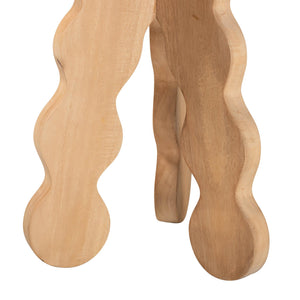 Baxton Studio Bali & Pari Sino Handcrafted Solid Acacia Sculptural Stool Organic Tripod Side Table Sino-Natural-Stool