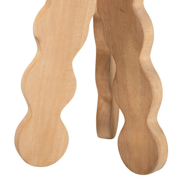 Baxton Studio Bali & Pari Sino Handcrafted Solid Acacia Sculptural Stool Organic Tripod Side Table Sino-Natural-Stool
