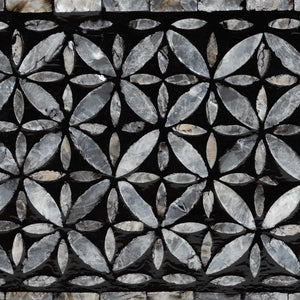 Baxton Studio Bali & Pari Emery Oval Capiz Shell Coffee Table Mosaic Mother of Pearl Living Room F2508-FT2-Capiz-CT