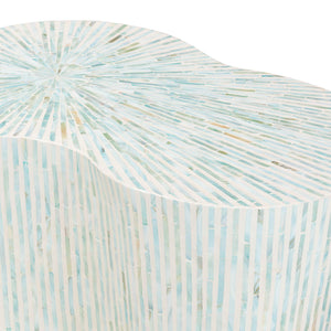 Baxton Studio Bali & Pari Fiorella Capiz Shell Coffee Table Artisan Mother of Pearl Living Room Accent F2508-FT6-Capiz-CT