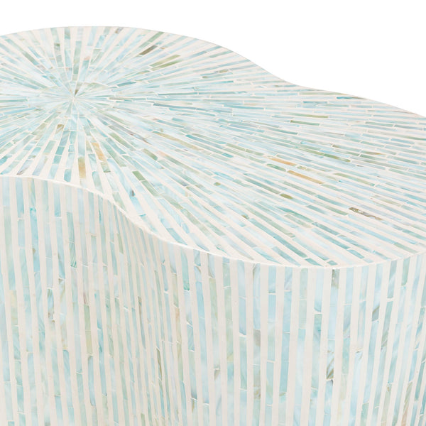 Baxton Studio Bali & Pari Fiorella Capiz Shell Coffee Table Artisan Mother of Pearl Living Room Accent F2508-FT6-Capiz-CT