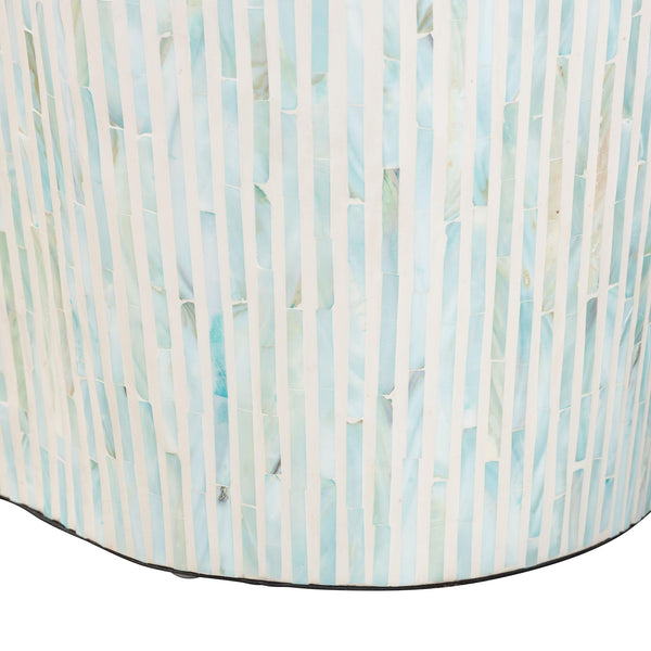 Baxton Studio Bali & Pari Fiorella Capiz Shell Coffee Table Artisan Mother of Pearl Living Room Accent F2508-FT6-Capiz-CT