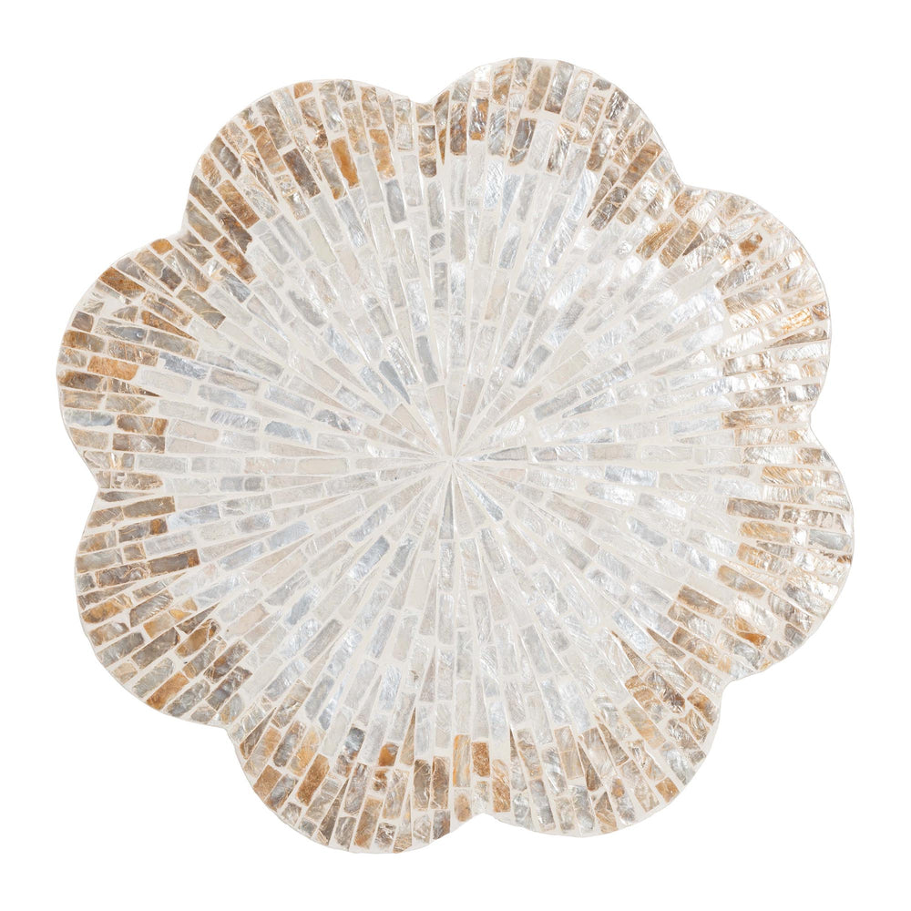 Baxton Studio Bali & Pari Beile Handcrafted Capiz Shell Pedestal End Table for Coastal Living Rooms F2508-FT9-Capiz-ET