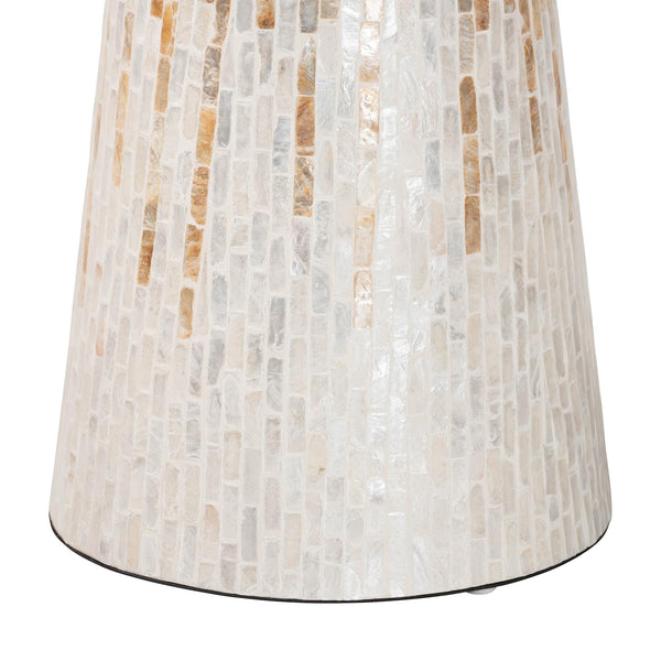 Baxton Studio Bali & Pari Beile Handcrafted Capiz Shell Pedestal End Table for Coastal Living Rooms F2508-FT9-Capiz-ET