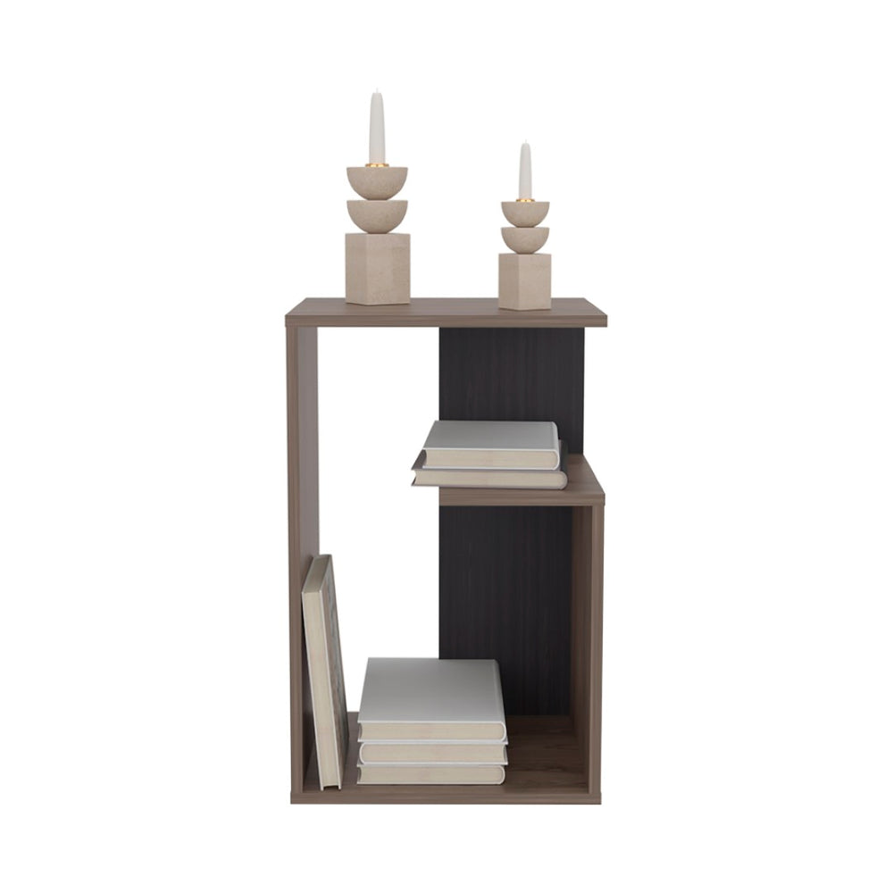 English Elm Side Table Sallis - Compact Dark Walnut Accent Table For Living Rooms, Storage & Style Combined! B092P309182-GIGA