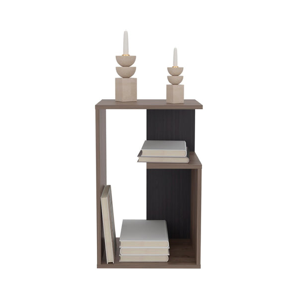 English Elm Side Table Sallis - Compact Dark Walnut Accent Table For Living Rooms, Storage & Style Combined! B092P309182-GIGA