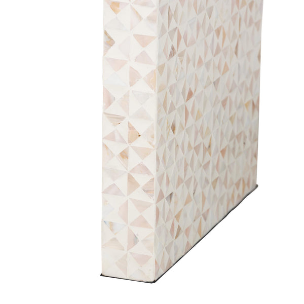 Baxton Studio Bali & Pari Capiz Shell Waterfall Console Table Handcrafted Mosaic Inlay Entryway F2508-FT23-MOP-Console Table