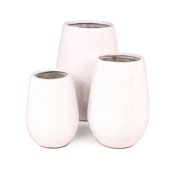 White Textured Vase (14975S A25) Zentique