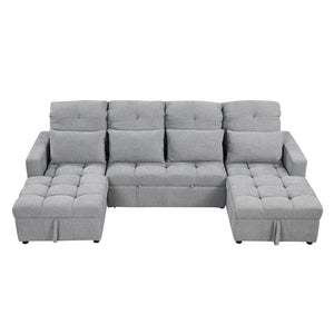 English Elm 101.2" Modular Chenille Sectional Sofa with Tufted Cushions and Deep Seating for Living Room N719S001750E