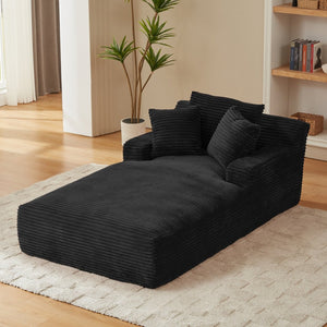English Elm Oversized Chaise Lounge Chair - Elegant Corduroy Sofa, No Assembly, Ergonomic Comfort For Living Spaces W2339P318035-GIGA