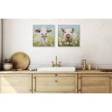 Madison Park Sunshine Animals Casual Cow Canvas Wall Art ID95C-0053 Cow/Green Multi