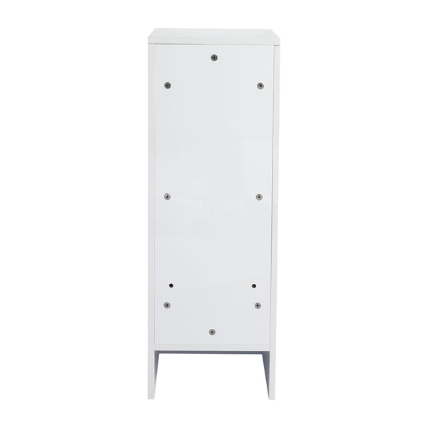 English Elm 12" Freestanding Bathroom Storage Cabinet With Soft-Close Doors & Adjustable Shelves In Glossy White W999P312104