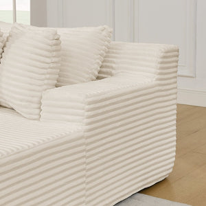 English Elm Two-Seater Velvet Lounge Chair - No Assembly Modern Soft Sofa For Living Rooms & Bedrooms, Beige W487S00349-GIGA