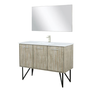 English Elm Rustic Acacia Bath Vanity Set With Cultured Marble Top, Brushed Nickel Faucet & Large 43" Mirror B2731S02096-GIGA