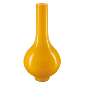 Imperial Yellow Peking Long Neck Vase