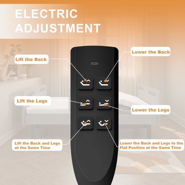 English Elm Electric Lift Bed with OKIN Motor, Memory Foam Mattress, Quiet 50,000-Cycle Frame, Fall-Safe Rails Gray,White W2699S00062