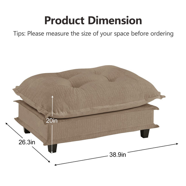 English Elm 73 Chenille Modular Sectional Sofa Deep Seat Cushions Casual Luxe Living Room Light Coffee W714P448543