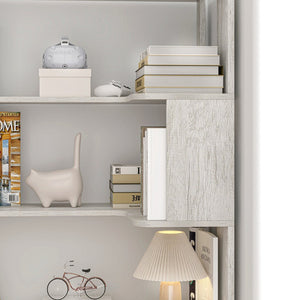 English Elm 90cm L-shaped Corner Bookcase Five Tier Mdf Open Shelving Unit for Home Office W2899P444152