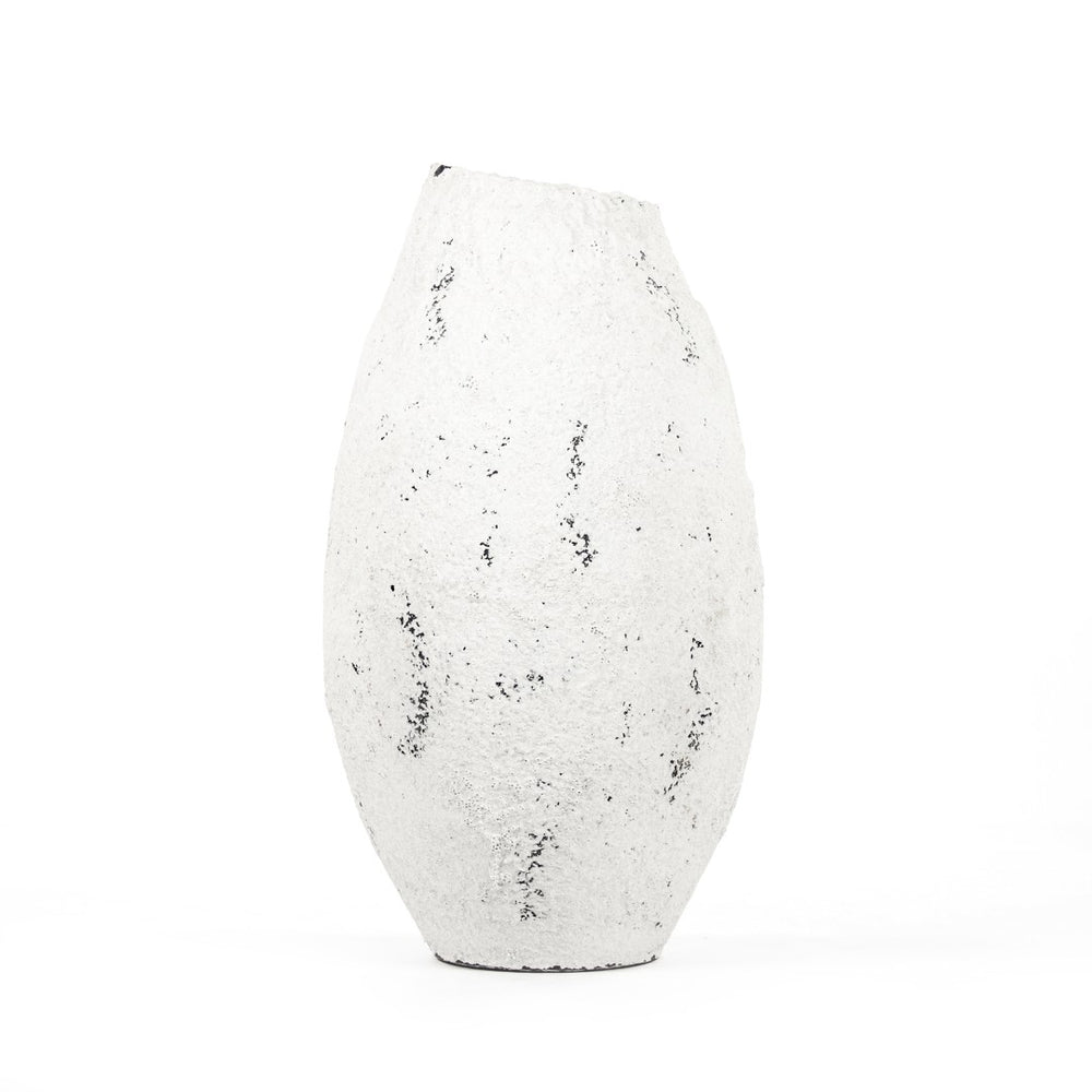 Zentique Distressed Large Grey And White Terracotta Vase (14a113) - Rustic Elegance For Stunning Decor Distressed White ,Grey Terracotta 14a113