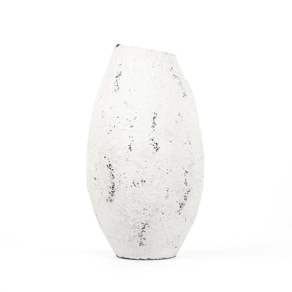 Zentique Distressed Large Grey And White Terracotta Vase (14a113) - Rustic Elegance For Stunning Decor Distressed White ,Grey Terracotta 14a113