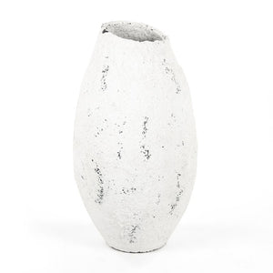 Zentique Distressed Terracotta Large Vase in Grey & White Finish, Weathered Artisanal Accent for Floors, Mantels (98 characters) 14A113