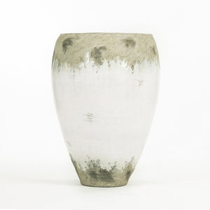 Zentique Distressed Off-white Large Vase (14a121) - Rustic Terracotta Decor Piece For Elegant Home Styling Distressed Off,White Terracotta 14a121