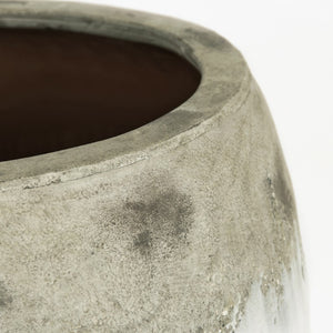 Zentique Distressed Off-White Large Terracotta Vase 31cm H — Weathered Rustic Statement Piece for Floors/Tables 14A121