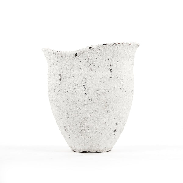 Zentique Distressed Grey And White Large Vase (14a124) – Rustic Charm Meets Modern Elegance For Any Space Distressed White ,Grey Terracotta 14a124