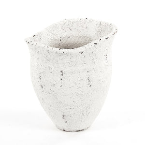 Zentique Distressed Terracotta Floor Vase 25"H in Grey & White Finish — Rustic Statement Piece for Entryways 14A124