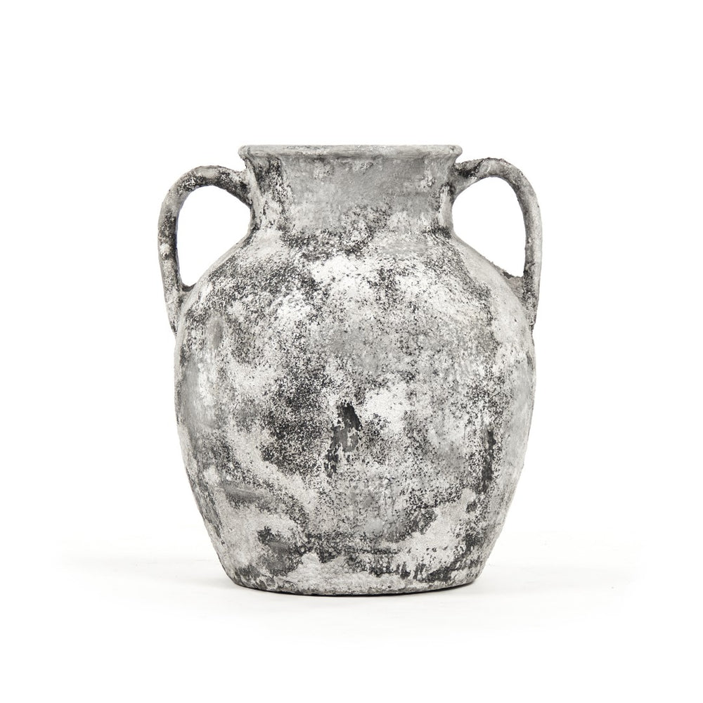 Zentique Distressed Grey Large Vase - Rustic Terracotta Home Accent For Elegance & Style In Any Space Distressed Grey Terracotta 14a128