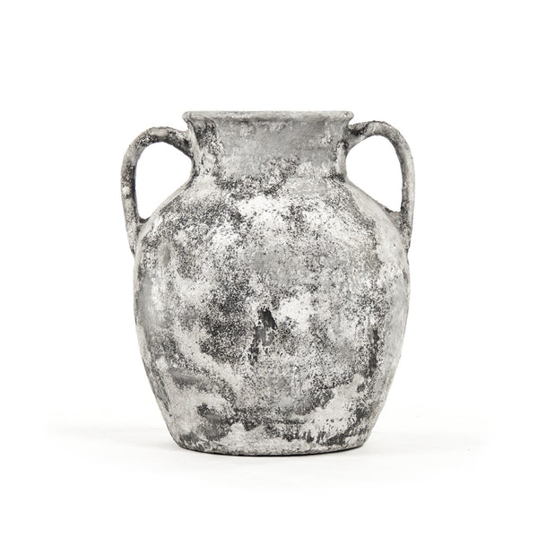 Zentique Distressed Grey Large Vase - Rustic Terracotta Home Accent For Elegance & Style In Any Space Distressed Grey Terracotta 14a128