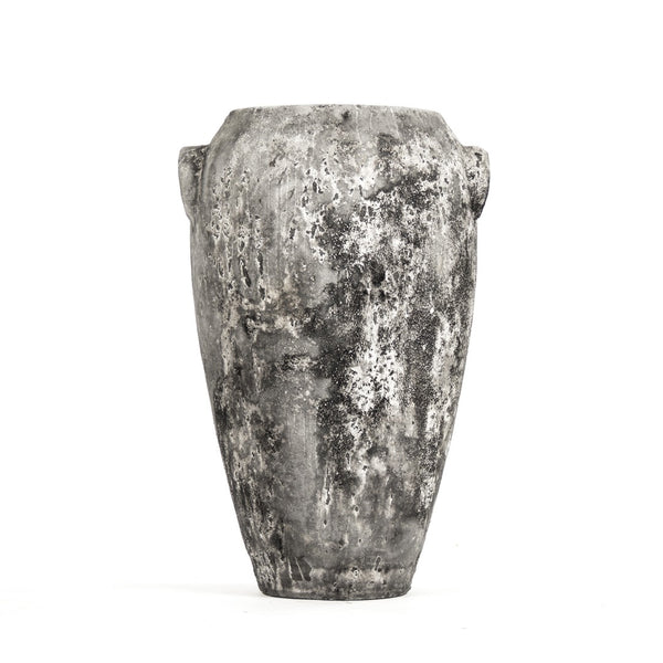 Zentique Distressed Grey Large Vase - Rustic Terracotta Decor For Modern Elegance In Any Room Setting Distressed Grey Terracotta 14a129l
