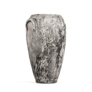 Zentique Distressed Grey Terracotta Vase Large 27cm Rustic Farmhouse Decor for Dried Flowers & Pampas Grass 14A129L